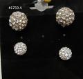 Indian Designer Earrings Silver CZ 2 Pairs Earrings
